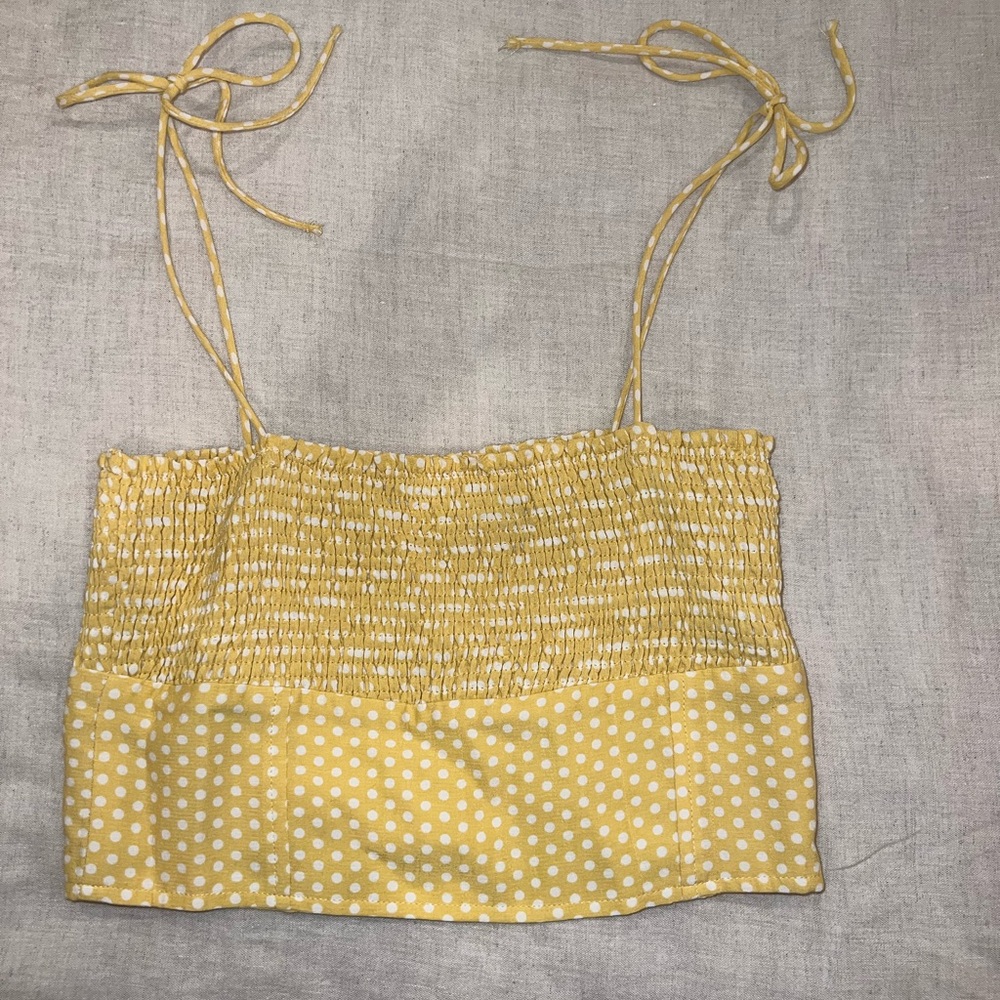 Zara tank yellow and white